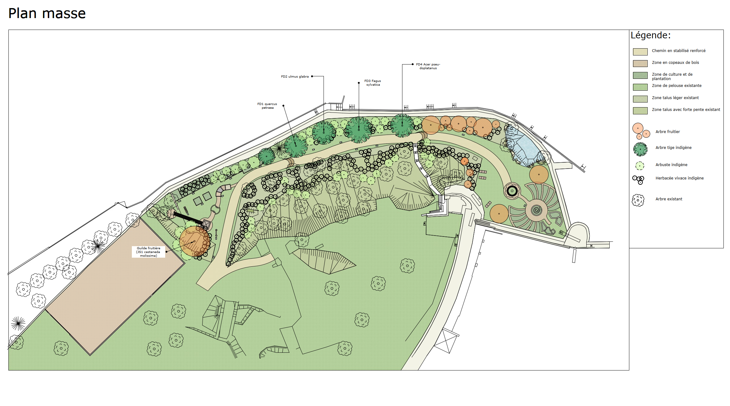 Aménagement paysager de la partie basse de la citadelle de Rodemack