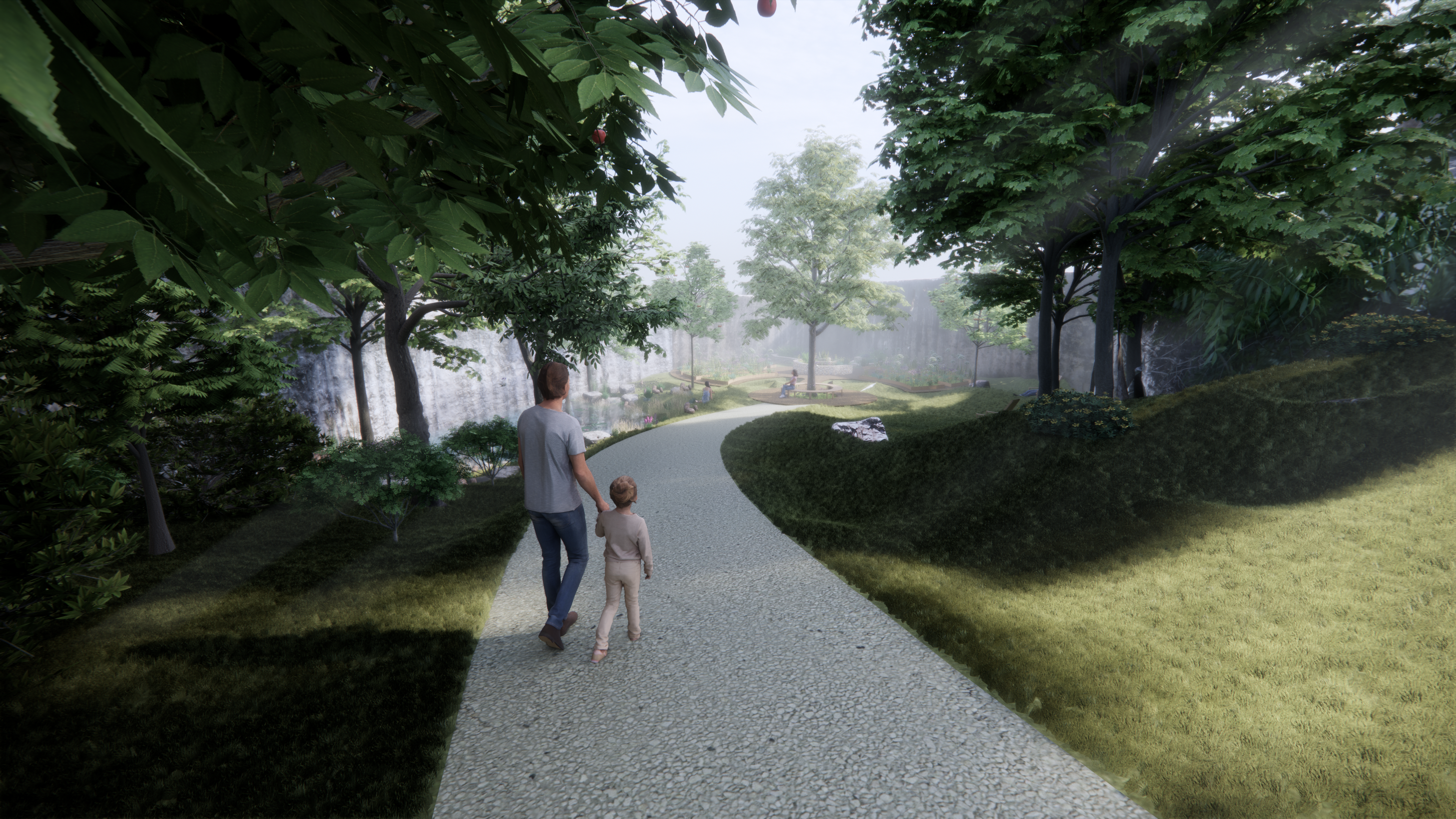 Aménagement paysager de la partie basse de la citadelle de Rodemack