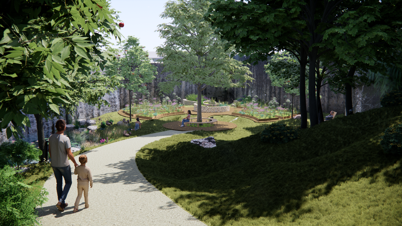 Aménagement paysager de la partie basse de la citadelle de Rodemack