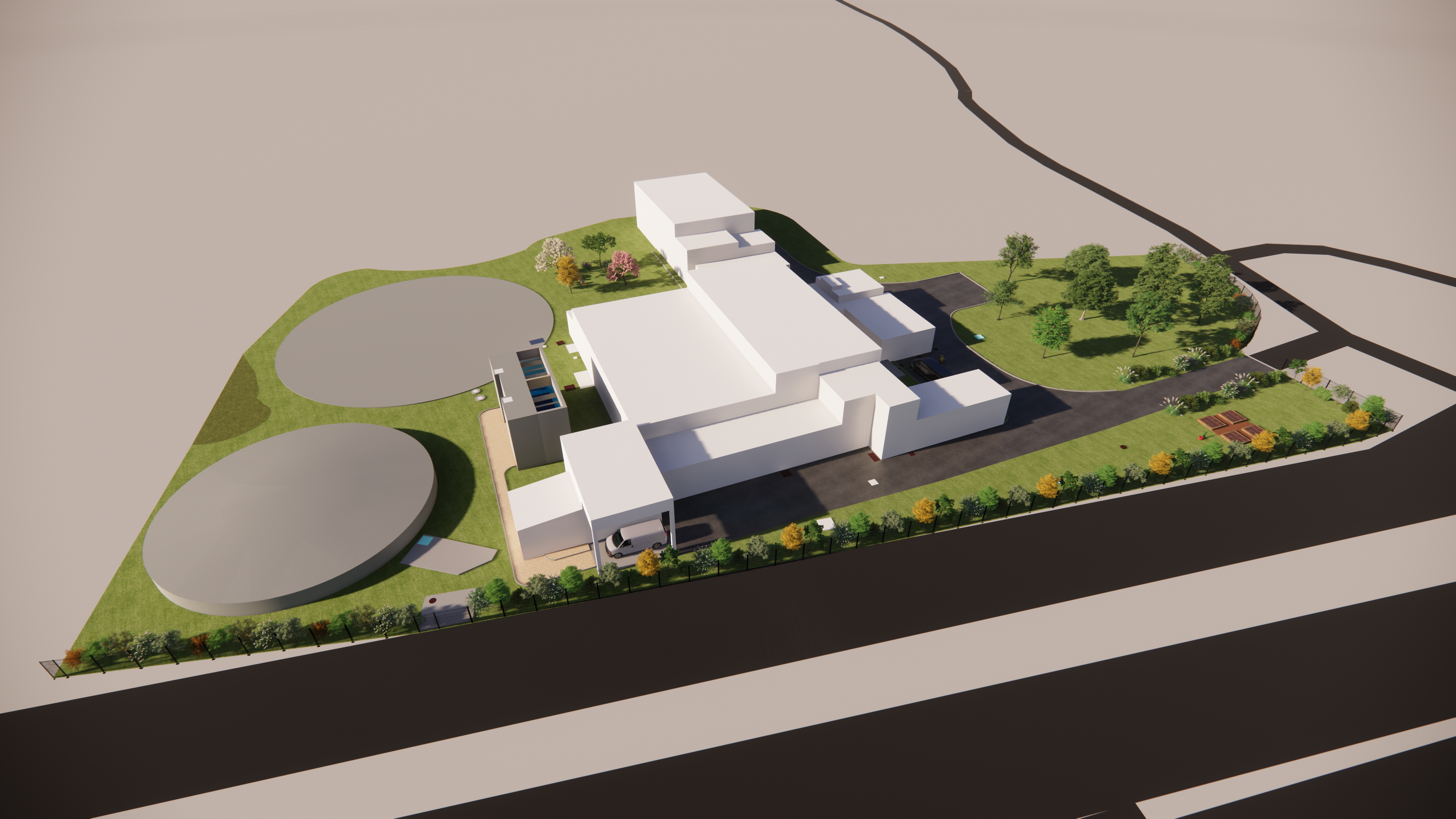 Aménagement paysager du site d'assainissement SUEZ